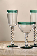 Clear & Teal Thimma Champagne Glass