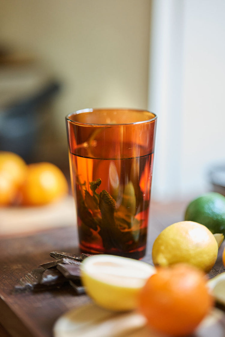 70s Glassware Amber Tea Glass