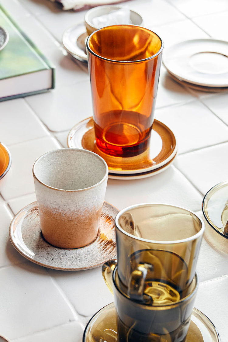 70s Glassware Amber Tea Glass