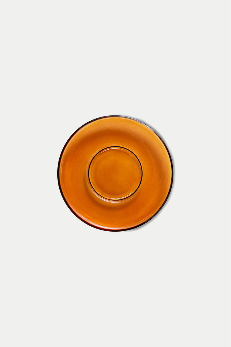 70s Glassware Amber Saucer