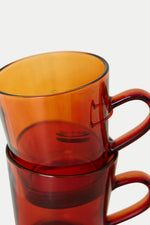 70s Glassware Amber Coffee Cup