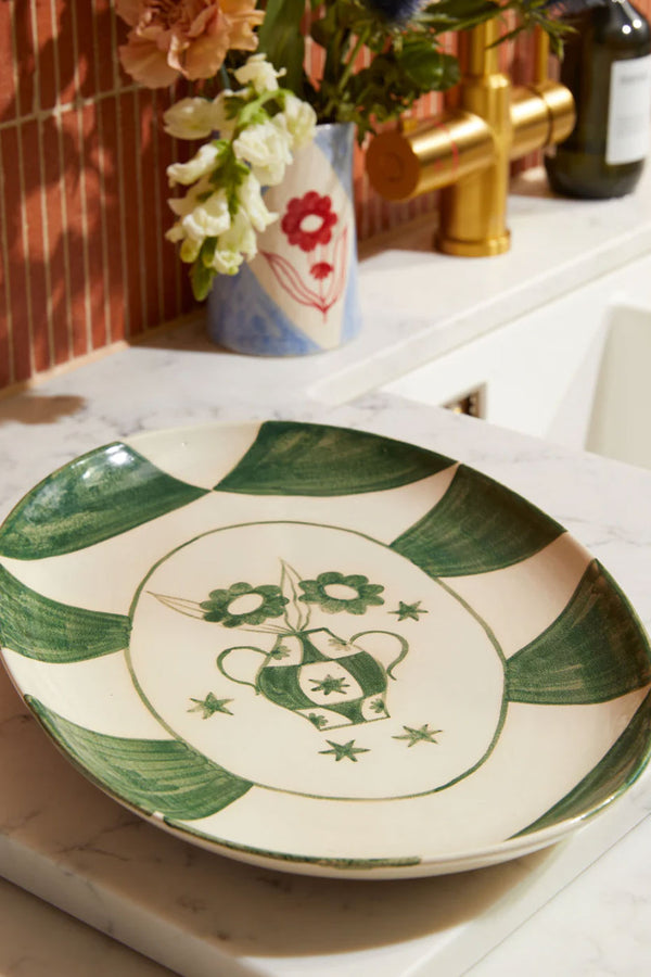 Green Diamond Vase Platter