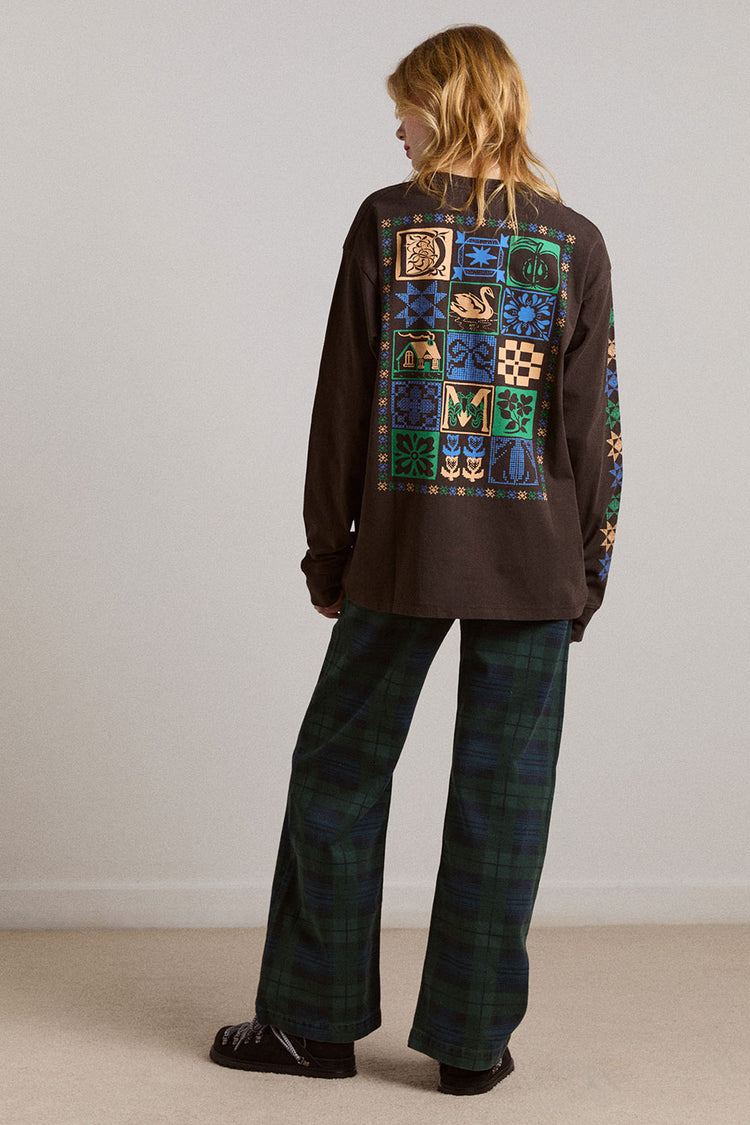 Damson Madder Coffee Bean Patchwork Quilt Tee 