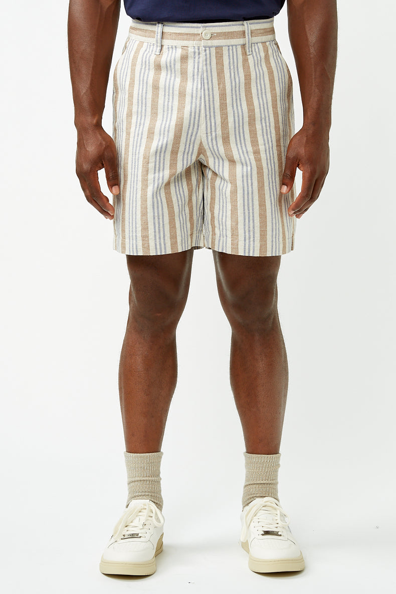 Ecru Hemp Stripe Cronus Shorts