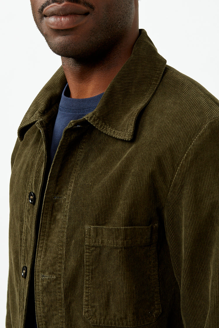 Olive Soft Cord Weaved Jacket