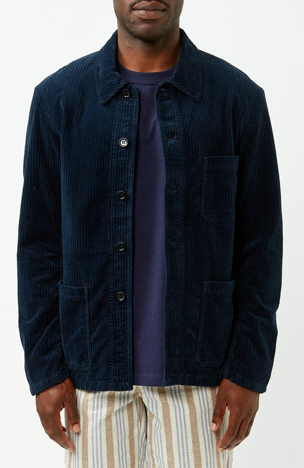 Navy Weaved Irregular Cord Jacket