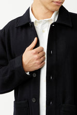 Navy Hockney Wool Overshirt