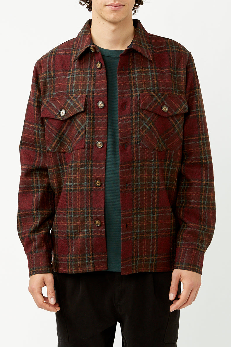 Burgundy Check Overshirt