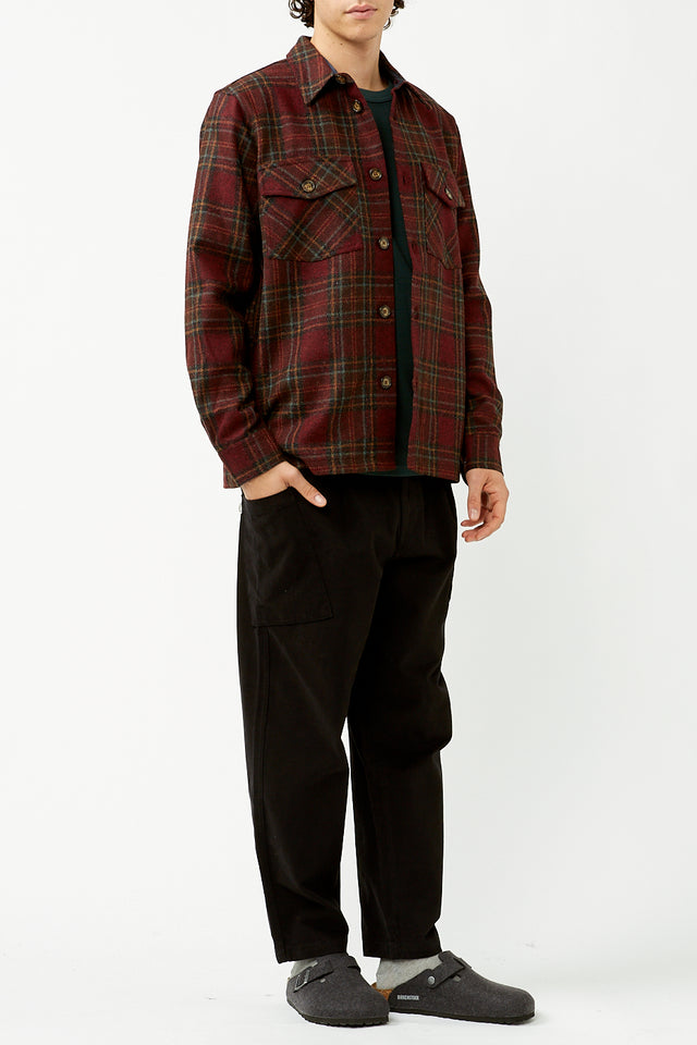 Burgundy Check Overshirt