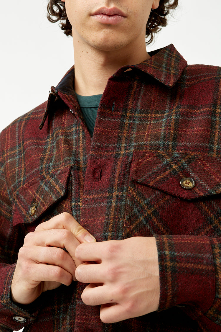 Burgundy Check Overshirt