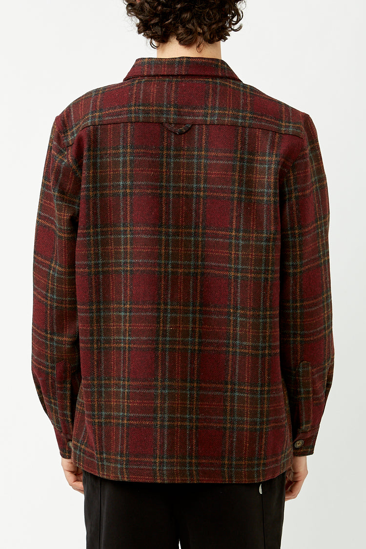 Burgundy Check Overshirt