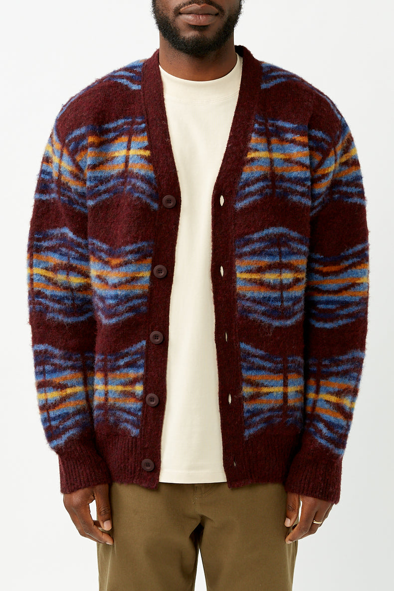 Bordeaux Out Of This World Knit Cardigan