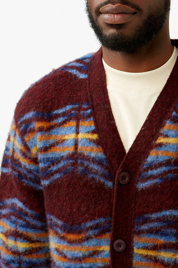 Bordeaux Out Of This World Knit Cardigan