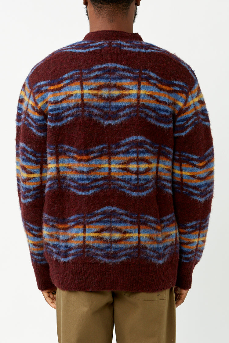 Bordeaux Out Of This World Knit Cardigan