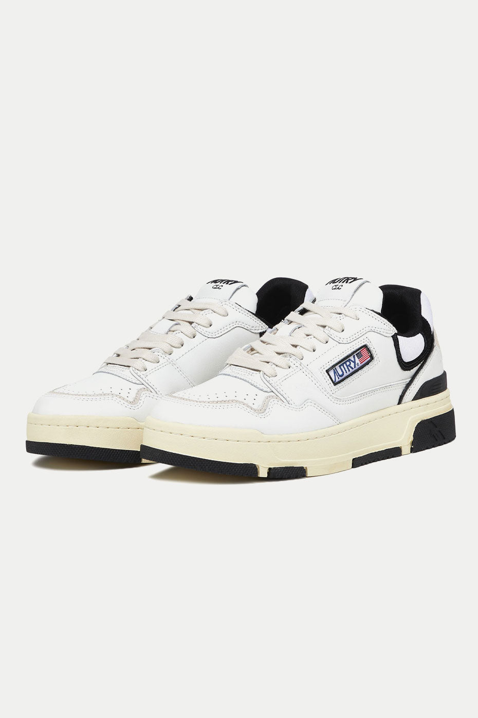 White Black CLC Leather Trainers Mens