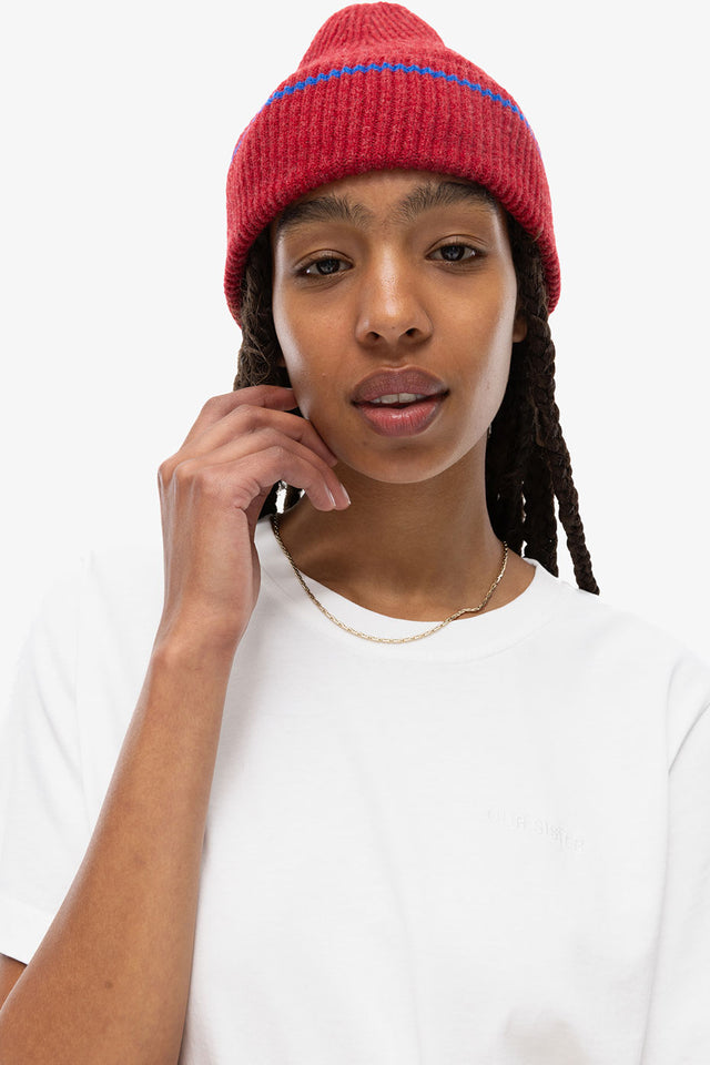 Burgundy Bald Knight Beanie