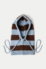 Blue and Brown Hood With Tie