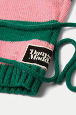 Pink and Green Hood With Tie