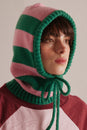 Pink and Green Hood With Tie