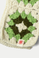 Green Crochet Square Scarf
