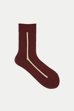 Bordeaux Side Line Crew Socks