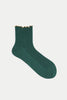 Dark Green Top Mellow Fine Ribbed Crew Socks