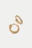 Gold Helix Hoop Huggie Earrings