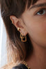 Gold Midi Striped Creole Hoop Earrings