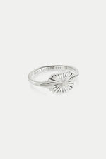 Silver Sunburst Shield Ring