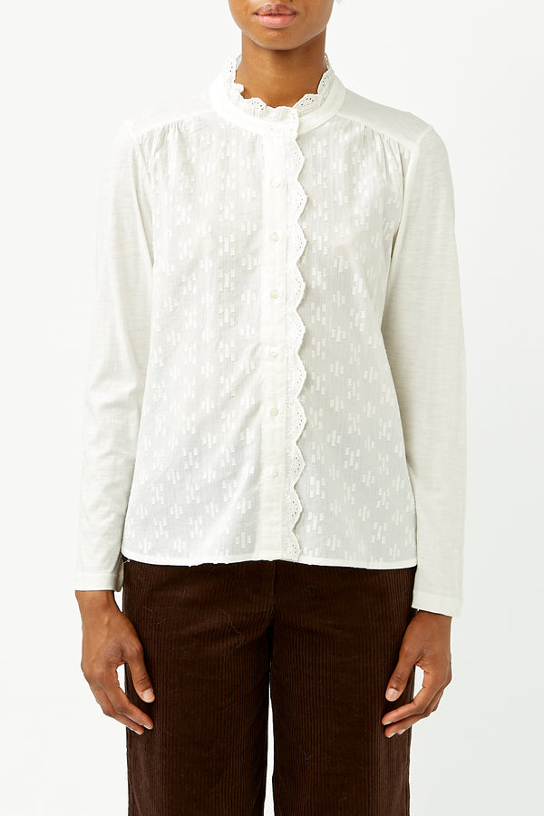 White Embroidered Romantic Shirt