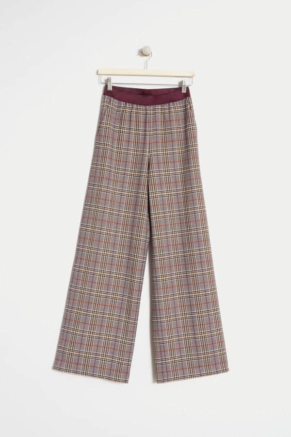 Buy Wardrobe Grey Checked Trousers from Westside
