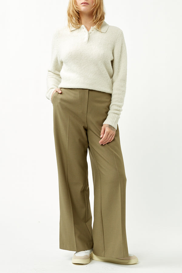 Green straight sale pants