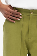 Green Animal Contrast Stitching Pants