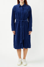 Navy Composition Corduroy Dress