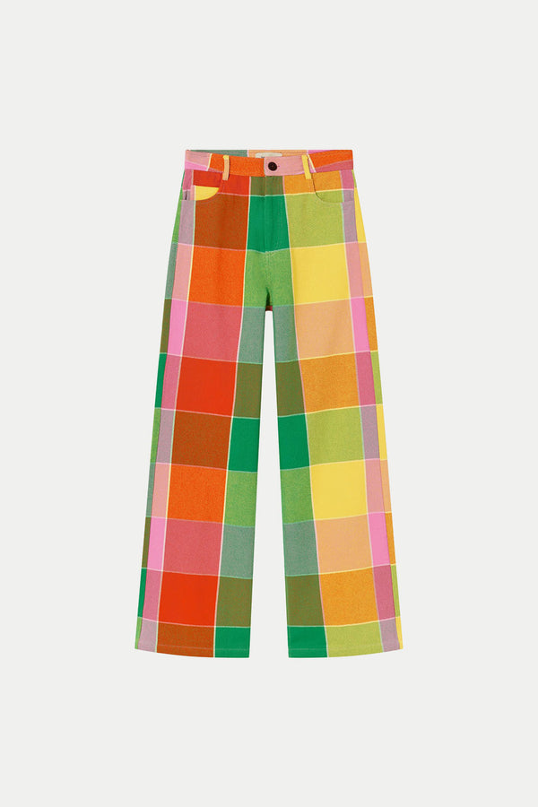 UO Multi-Colour Glitter Rainbow Stripe Flare Trousers | Urban Outfitters UK