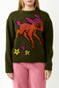 In The Forest Acid Deer With Flower Pullover