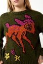 In The Forest Acid Deer With Flower Pullover