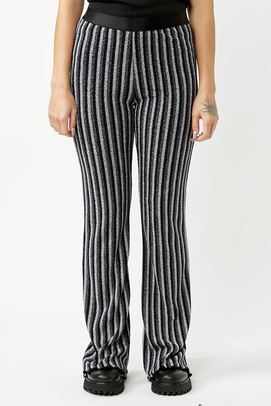 Mads Nørgaard - Glitter Jersey Uri Pants - Pants - Glitter Stripe