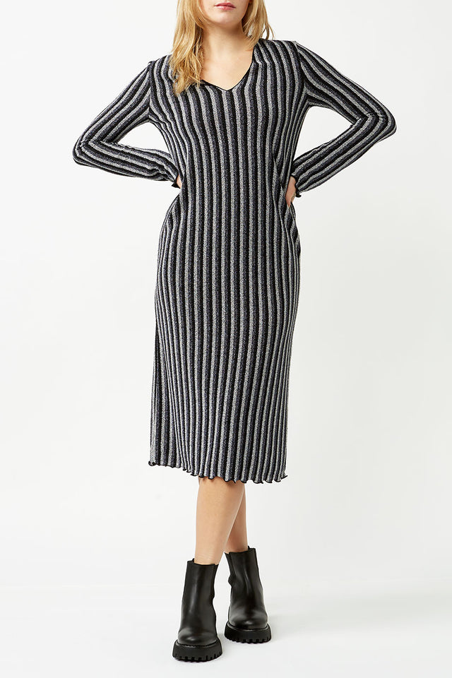 Glitter Stripe Jersey Hathena Dress