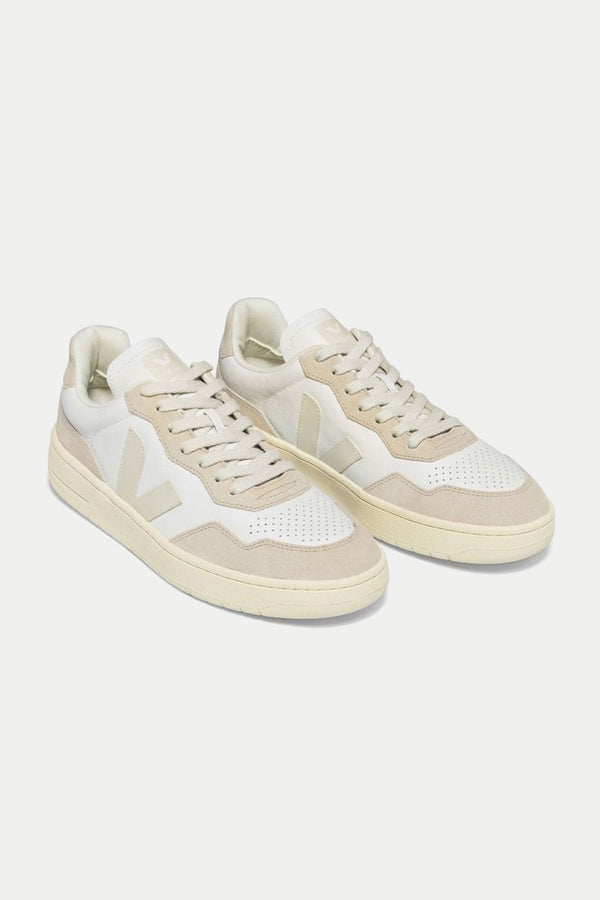 White Pierre V-90 Leather Trainer Womens