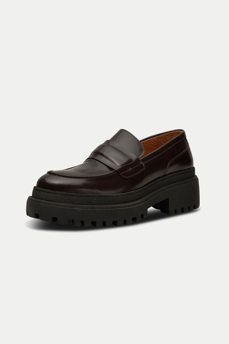 Bordeaux High Shine Iona Saddle Loafer