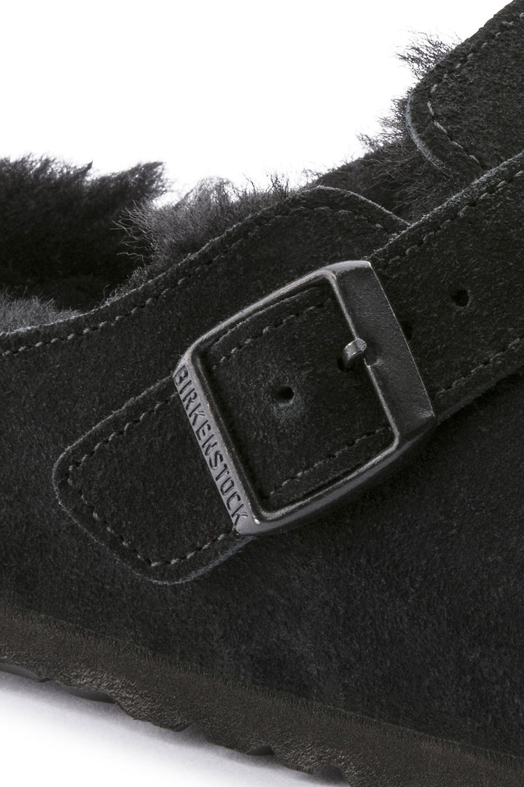 Black Boston Shearling Clog Womens