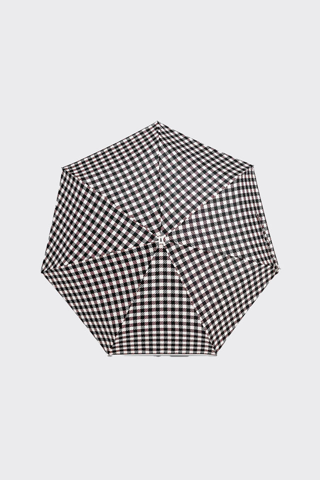 Black & Coral Pink Bloomsbury Gingham Umbrella