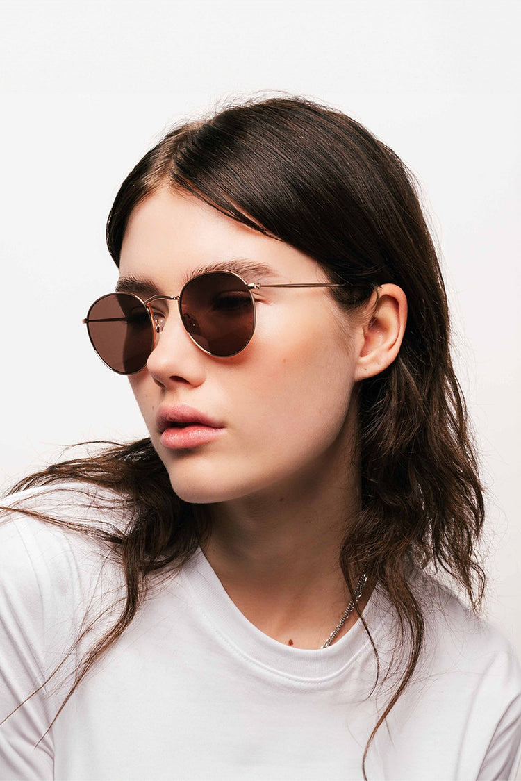 Rose Gold Brown Lennon Sunglasses