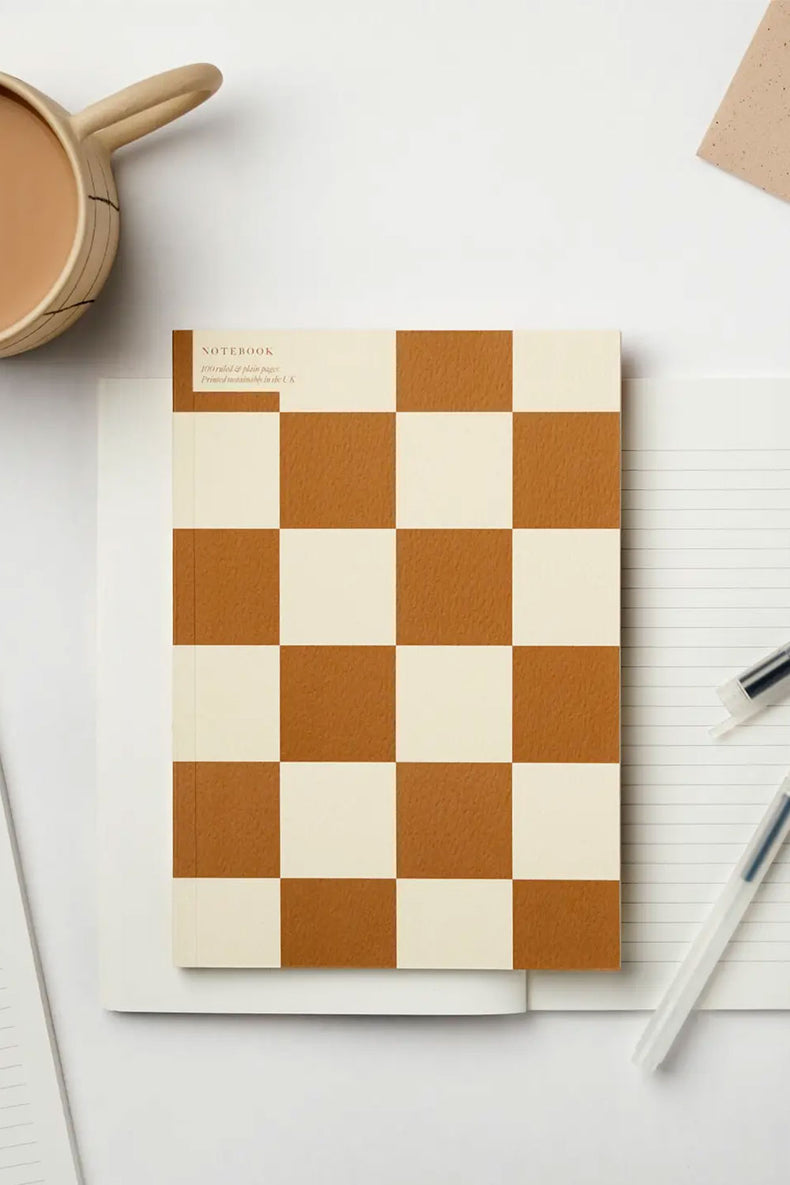 Checkerboard Ochre Notebook