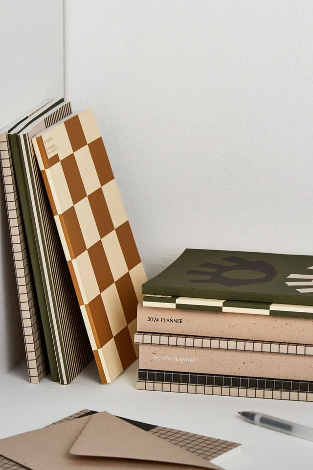 Checkerboard Ochre Notebook