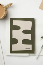 Noteworthy Green Cream Abstract Notebook