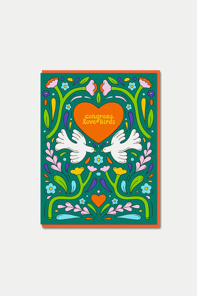 1973 Congrats Love Birds Card 