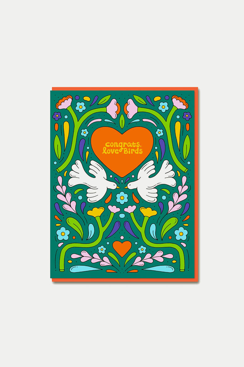 1973 Congrats Love Birds Card 