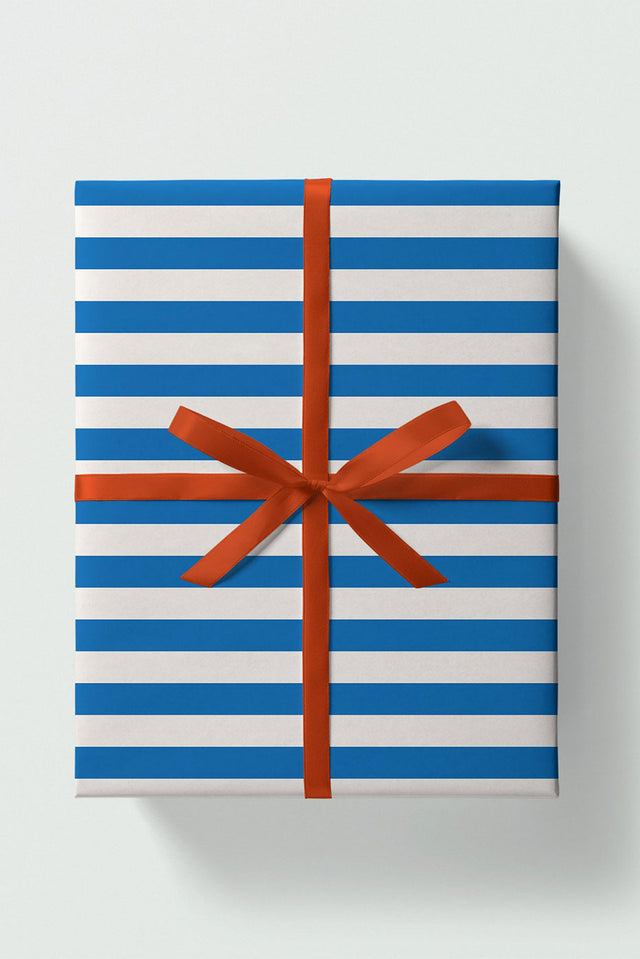 Blue Stripe Gift Wrap